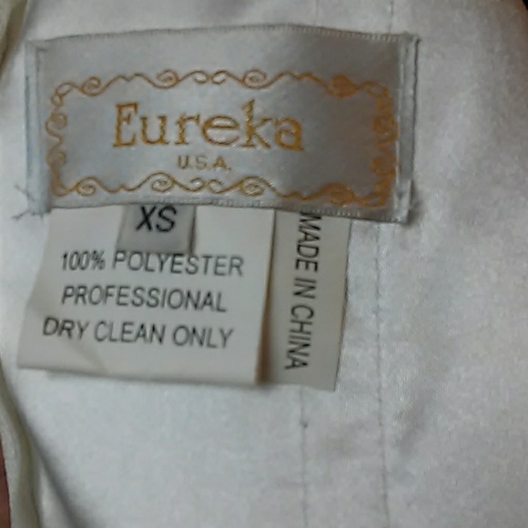 White cocktail dress XS with rhinestone trim - Picture 4 of 4